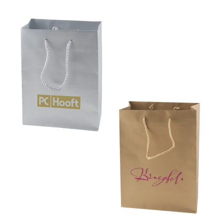 Mat gelamineerde papieren tas 27 x 37 x 12 cm