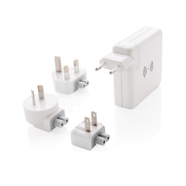 Reisadapter met 5W draadloze powerbank