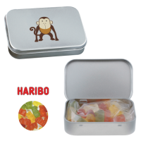 Scharnierblik met ca. 60 gr. Haribo gummibeertjes