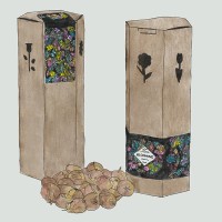 Hexagondoos vol met bloembollen