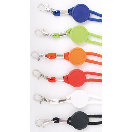 Polyester verstelbare koordlanyard met veiligheidssluiting en karabijnhaak