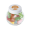 Kleine glazen pot gevuld met ca. 40 gr. jelly beans gekleurd deksel