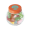 Kleine glazen pot gevuld met ca. 40 gr. jelly beans gekleurd deksel
