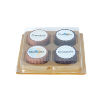 Logobonbon van puur/melk chocolade