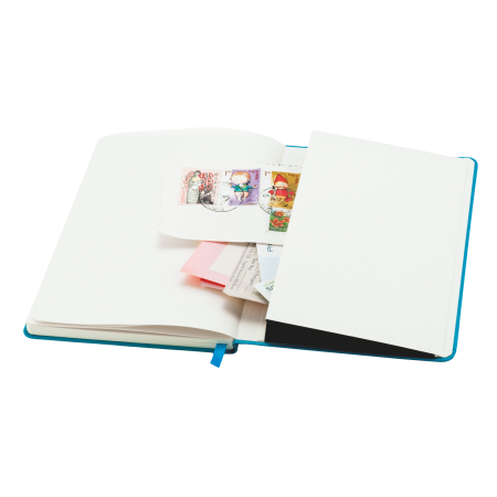 Notitieboek A5 met elastiek, leeslint en opbergvak, 80 pagina`s