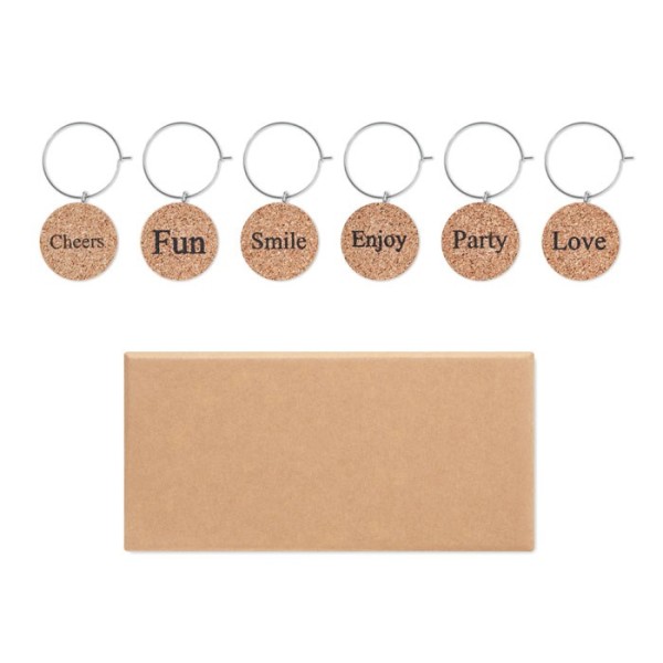 Set van kurken glasmarkers