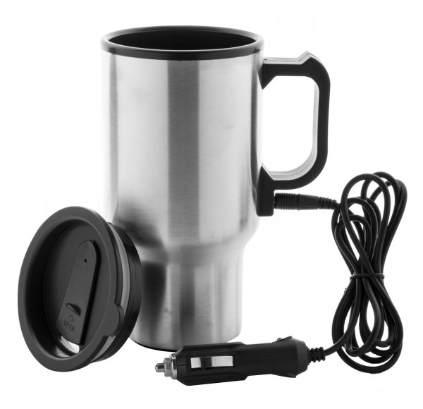 mok, metaal, 450 ml voor in de auto