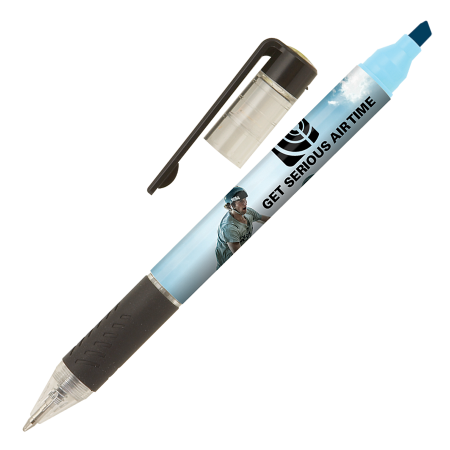 DELOS balpen met textmarker in full colour all over bedrukt