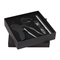 Wijn-set kurketrekker, foliesnijder en schenktuit