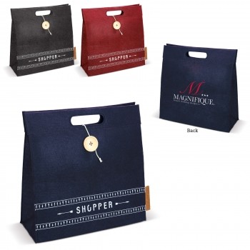 Vilten shopper met knoop 40 x 14 x 40 cm