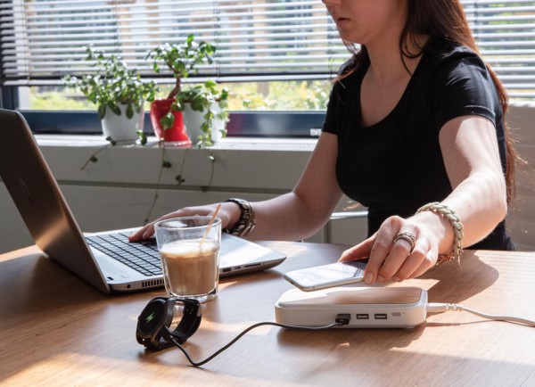 Bamboe 5W draadloze opladermet 3 USB-poorten