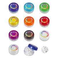 Kunststof rond potje gekleurd deksel met ca. 12 gr. mints DIGITAAL tot full colour