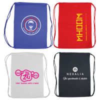 Katoenen rugzak gekleurd met gekleurd koord 140 gr/m2, 35 x 49,5 cm