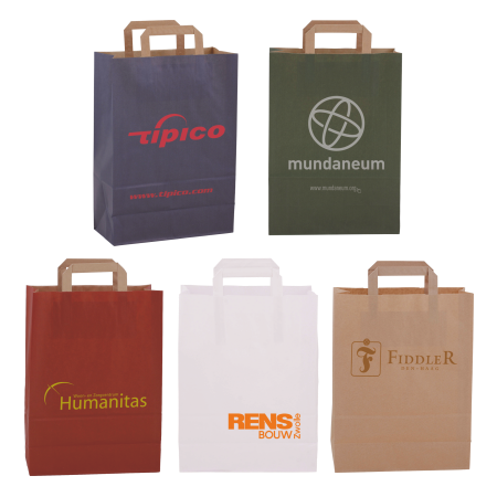 Papieren tas met plat hengsel 22 x 28 x10 cm