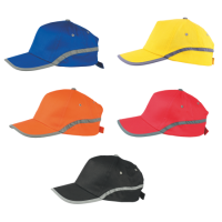 Cap 5 panel met reflecterende band en klittenbandsluiting