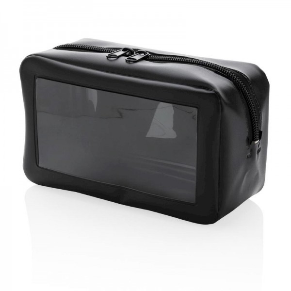 Transparante toilettas, zwart