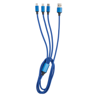 3 in 1 snellaadkabel textiel/metaal