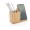 Calgary bamboe 5W draadloze oplader met pen houder
