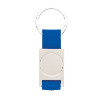 Sleutelhanger metaal/polyester met doming