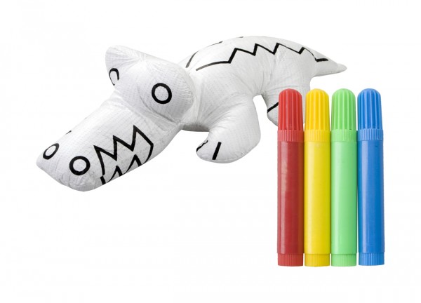 3d kleurset krokodil met 4 stiften