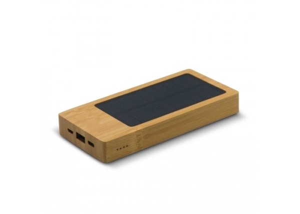Powerbank bamboe met zonnecellen 8.000mAh