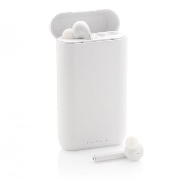 Liberty draadloze oordopjes met 5.000 mAh powerbank, wit