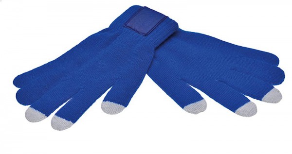 Touchscreen gloves met label