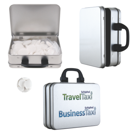 Kofferblik met ca. 100 gr. pepermunt imperiales