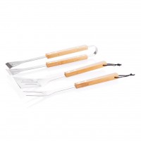 3-delige bamboe barbecue set
