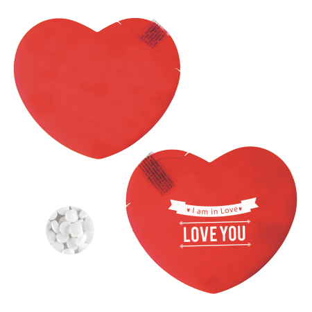 Hart mintdispenser met ca. 8 gr. mintjes en ingredienten label TAMPONDRUK