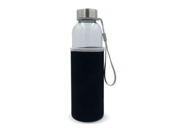 Waterfles glas met sleeve 500ml
