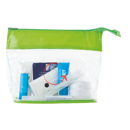 Toilettas transparant gekleurde bies 25 x 19 x 8,5 cm