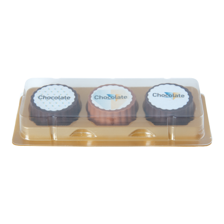 Logobonbon van puur/melk chocolade