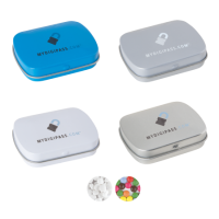 Bol scharnier blik met 30 gr. mintjes