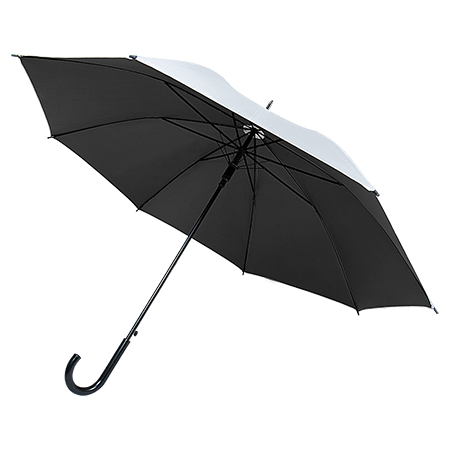 Automatische paraplu kunststof handvat buitenkant zilver en onder gekleurd P-190T