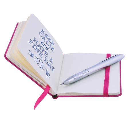 Notitieboekje A6 met elastiek en leeslint, 80 pagina`s