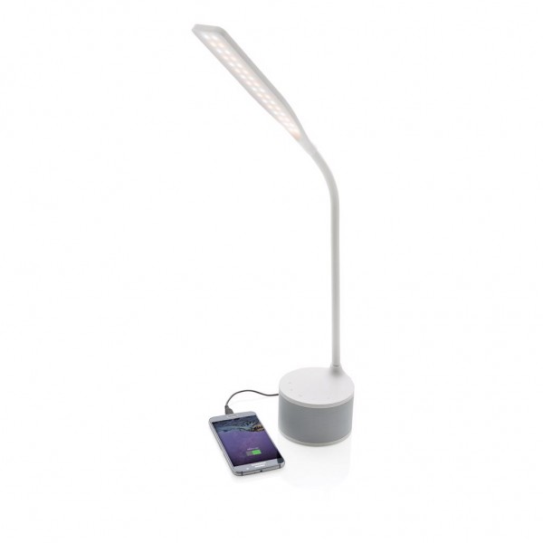 Lamp met USB oplader en speaker