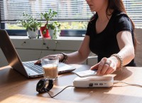 Bamboe 5W draadloze opladermet 3 USB-poorten