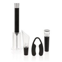 Vino Connoisseur 4-delige wijnset, zilver