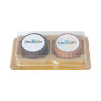 Logobonbon van puur/melk chocolade
