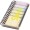 Spinner notitieboek met gekleurde sticky notes