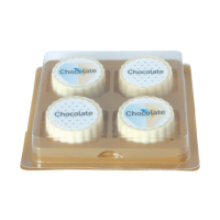 Logobonbon van witte chocolade