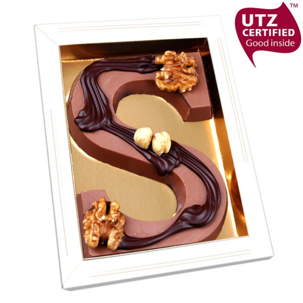 Chocolade letter S 190 Gr. Gedecoreerd