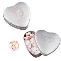 Hart blik zilver met ca. 80 gr. hartjes