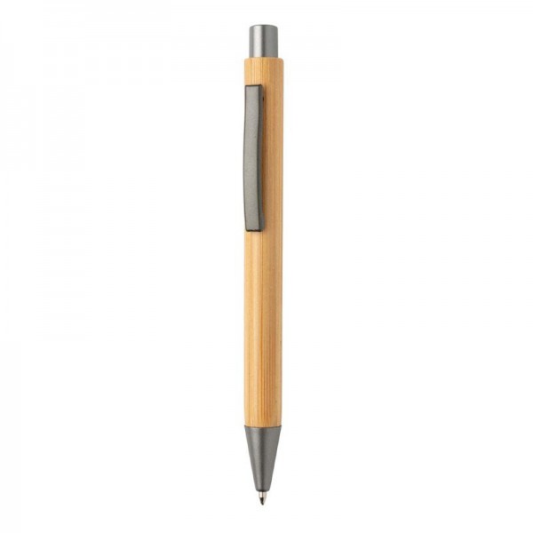 Slim design bamboe pen, bruin