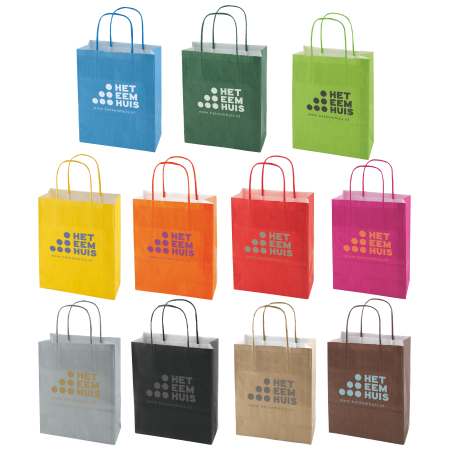 Papieren tas gekleurd 22 x 31 x 10 cm