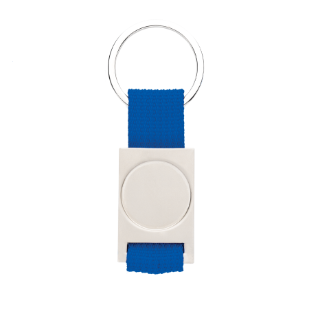 Sleutelhanger metaal/polyester met doming