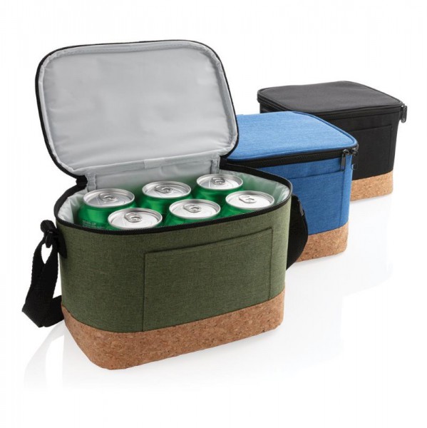 Duo tone koeltas met kurkdetail, blauw