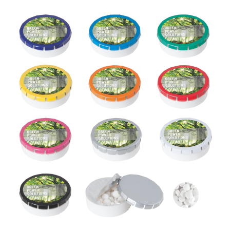 Super click clack 45 mm met ca. 12 gr. suikervrije mintjes DIGITAAL tot full Colour