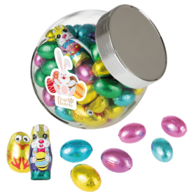 Medium glazen pot Paasmix